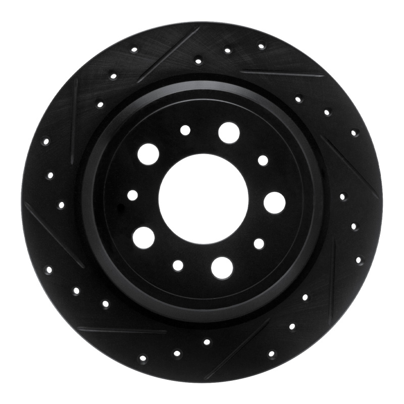 Volvo V70 Brake Rotor (1) - Rear Left - R1 Concepts - Drilled & Slotted - Black - `99-`00 Volvo V70 Brake Rotor (1) - Rear Left - R1 Concepts - Drilled & Slotted - Black - `99-`00